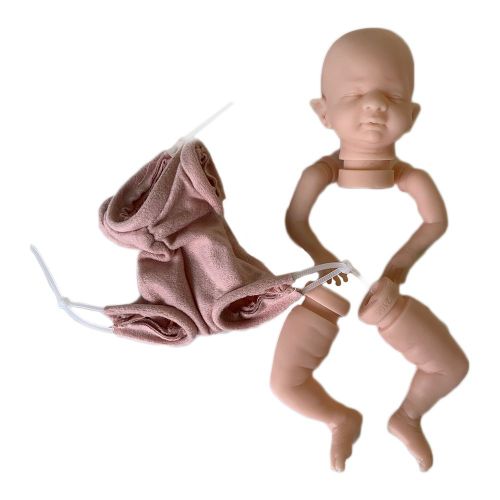 Mini Poupée De Renaissance De 8 Pouces, Kit De Poupon Pratique Pour Bébé Féerique, Corps En Tissu À Toucher Réel Non Peint, Membres Complets En Vinyle Doux