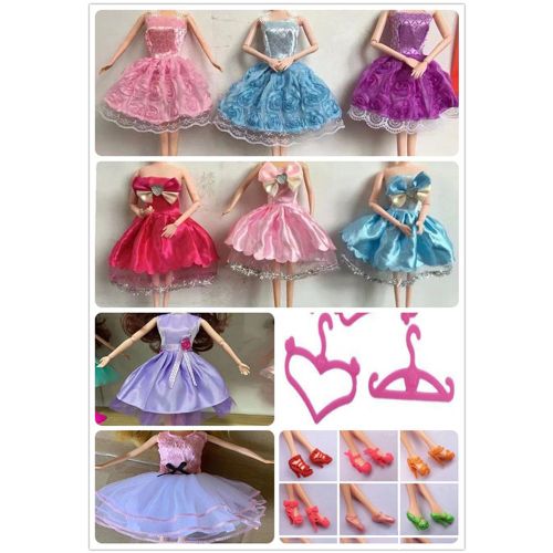 Chaussures De Poupée, Bottes, Mini Robe, Tenue De Sac À Main, Mini Robe, Cintre, Jouet Maison De Poupée Pour Enfants, 15 Pièces