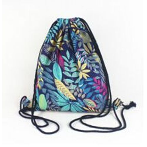 Sac À Dos À Cordon Pour Femmes, Sac À Dos D'été À Motif De Feuilles, Sacs À Bandoulière Oxford String, Sac D'école Vintage Pour Étudiante