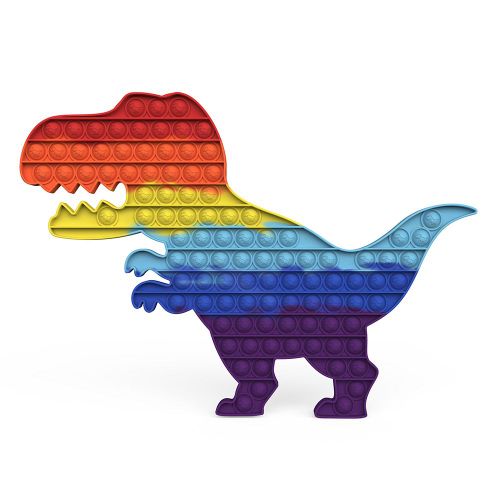 Grand Jouet Anti-Stress De Dinosaure Arc-En-Ciel, Anti-Stress, Bulle De Poussée, Jouets Sensoriels Pour Adultes Et Enfants