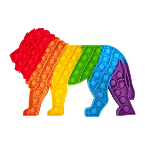 Jouet Anti-Stress En Silicone, Lion Arc-En-Ciel, Bulle À Pousser, Anti-Stress, Décompression, Artisanat Anti-Stress, Nouveau