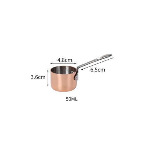 Pot à soupe en acier inoxydable plaqué cuivre, casserole à lait, marmite Portable, bouilloire à lait, casserole à Long manche