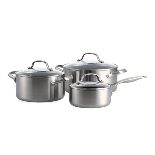 Série De 3 Pièces Geneva : Casserole 16 Cm + Faitout 20 Et 24cm