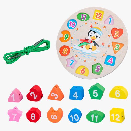 Horloge Pingouin Pour Bébé, Puzzle Multifonction, Jouets Éducatifs Pour Enfants, Puzzle Intelligent, Bloc De Construction, Jouet Cadeau