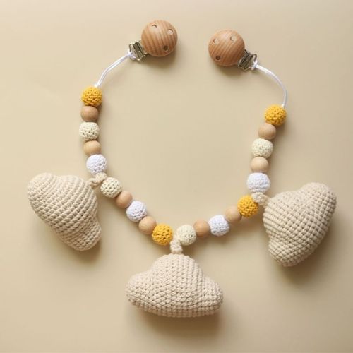 Attache Tétine En Chaîne Pour Bébé, Jouet À Mâcher, Attache Sucette, Pendentif De Poussette, Anneau De Dentition, Perles En Crochet, Éléphant Pour Nourrissons