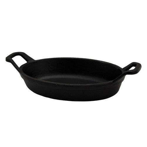 Mini Plat Ovale En Fonte Noir Mat 15 Cm