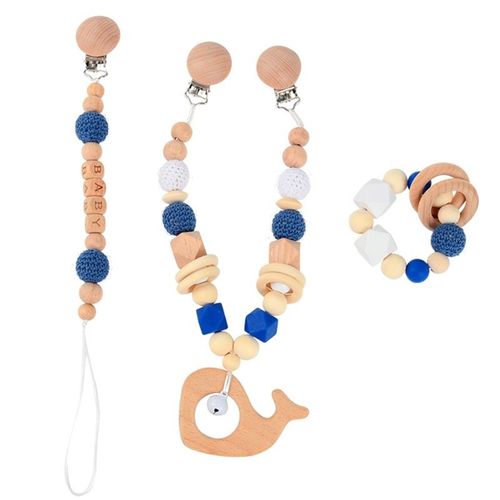 Attache Tétine Suspendue Pour Poussette De Bébé, 3 Pièces, Chaîne De Sucette, Jouet De Dentition, Hochet, Pendentif, Cadeau De Fête Prénatale Pour Nouveau Né