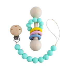 Attache-sucette pour poussette de bébé, chaîne avec perles en bois, Mobile,  pendentif, hochet, jouets, cloche