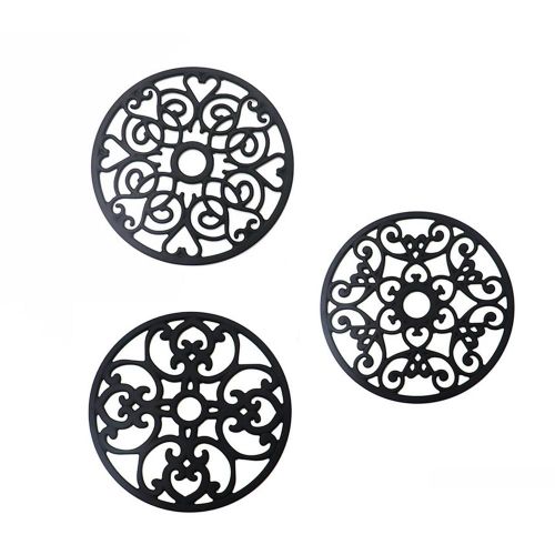 Dessous de verre en Silicone 3 pièces, sous-verres creux thermo-isolés, tapis de tasse, napperon de bol antidérapant, décoration de maison, décorations de centre de Table de bureau
