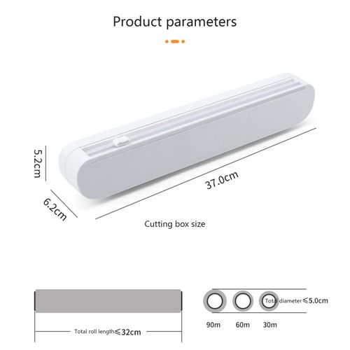 Distributeur de Film plastique avec coupe, trancheur en plastique domestique pour Film de conservation, accessoires d'outils de cuisine, feuille rechargeable à la maison