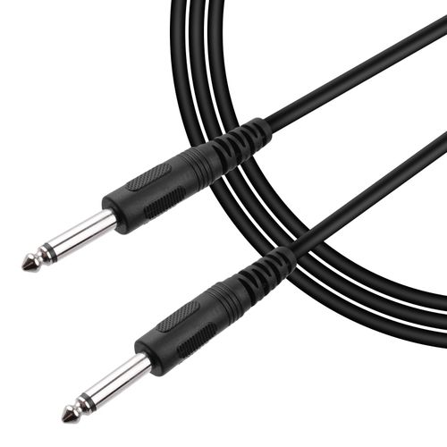 Câble de guitare noir, câble Audio pour clavier électrique de basse, prises droites TS de 1/4 à 1/4 pouces, 1M/3.3ft