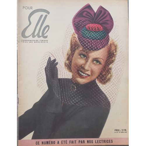 Pour Elle N° 25 Du 27 Janvier 1941 Ancienne Revue De Mode Femme