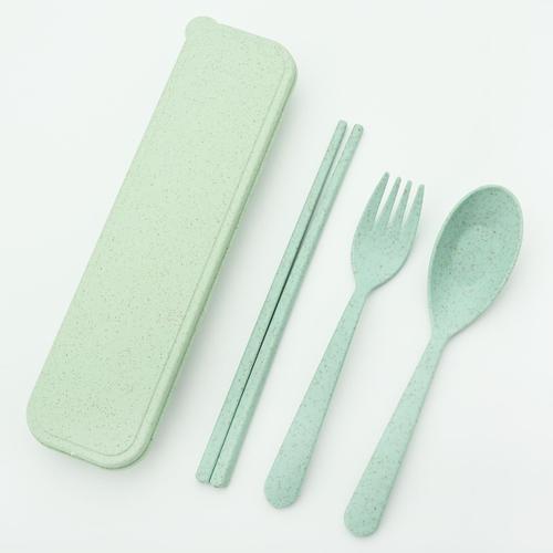 Vaisselle de voyage en blé vert, fourchette cuillère baguettes