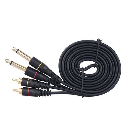Câble Audio stéréo, 5 pieds, double Jack mâle RCA à double prise mâle TS 6.35mm 1/4 ", pour mélangeur et amplificateur AV pour Instrument de musique