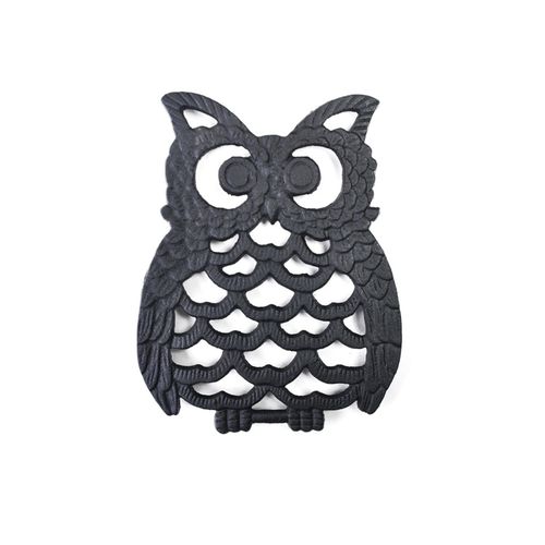 Napperon japonais en fonte, sous-plat en forme de hibou, support de Pot robuste en métal rustique pour Table de protection