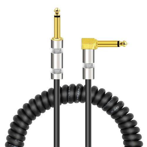 Câble Audio pour guitare électrique, 1/4 pouces, cordon droit vers prises TS, veste en PU pour guitare électrique, amplificateur de basse, égaliseur