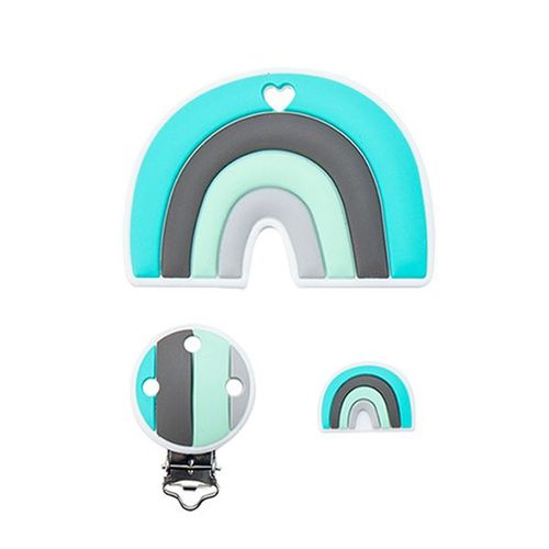 Arc En Ciel Bébé Silicone Dentition Perle Attache Tétine En Silicone De Qualité Alimentaire Enfants Bricolage Jouets Faits À La Main En Forme Géométrique Accessoires Nouveau Né