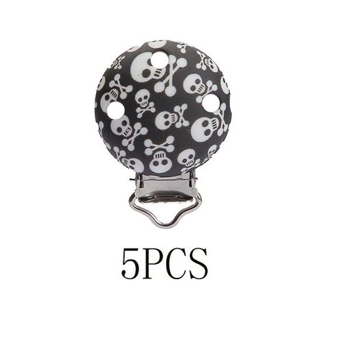 Attache Tétine En Silicone Pour Bébé, 5 Pièces/Lot, Clip De Sucette, Motif De Noël, Accessoires De Dentition, Clip Mamelon Fermoirs, Jouet, Chaîne Factice