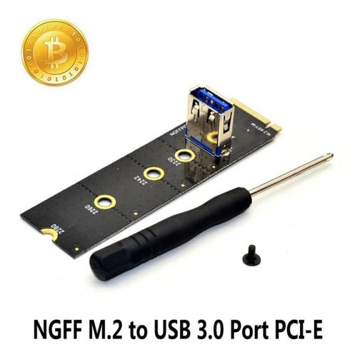 Adaptateur USB 3.0 M.2 vers PCI E X16, carte NGFF Pcie Riser, câble d'extension VGA NVME 4 broches 6 broches Sata pour minage