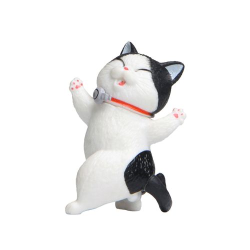 Porte-clés en PVC, 10 Styles, Mini clochette de chat gras mignon pendentif, Figurines de dessin animé, breloques, jouet d'expression animale, décorations cadeaux