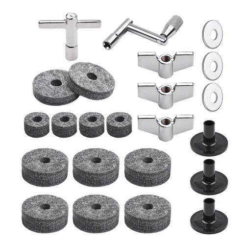Accessoires de remplacement de cymbale, 23 pièces, pièces de tambour avec support, feutres de cymbale, tampons en feutre, y compris les rondelles d'écrou, ect