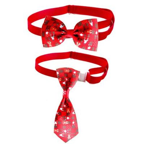 1 ensemble cravate de noël réglable, motif dessin animé imprimé chien chat animal de compagnie, jouet de toilettage chiot vêtements