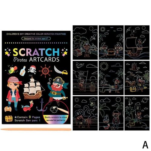 Carte En Papier Pour Peinture Artistique À Gratter Pour Enfants, Jouets D'Apprentissage Pour Garçons, Cadeaux De Dessin Animé, Dinosaure, Planche Éducative, Jouet De Dessin D'Anniversaire Pour