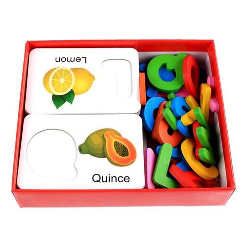 Cartes En Bois Pour Bébés, Jouets Éducatifs Cognitifs Pour Enfants, Puzzle De Fruits Et Légumes, Alphabet Abc, Apprentissage Précoce, F6t8