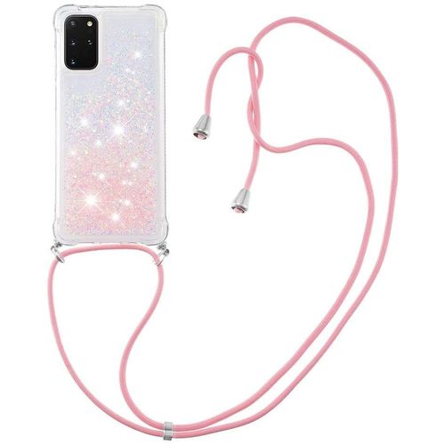 Pour Samsung Galaxy S20+ Coque, Bling Liquide Paillette Antichoc Kawaii Etui Housse Avec Cordage Lanyard Case Pour Samsung Galaxy S20 Plus. Lp Star Pink