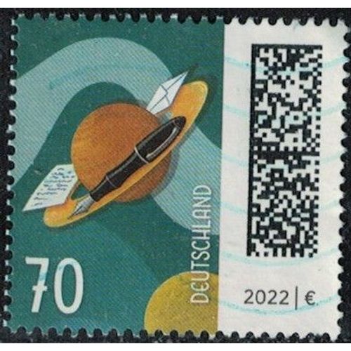 Allemagne 2022 Oblitéré Used Lettres Et Stylo Au Tour De La Planète Saturne Su