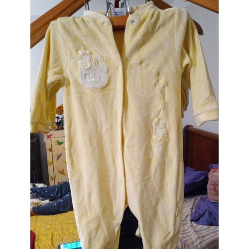 Grenouillère Jaune 12 Mois Hibibaby Vintage Années 80.