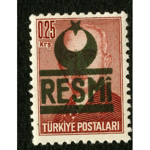 Timbre Oblitéré Turkiye Postalari, 0.25 Krs