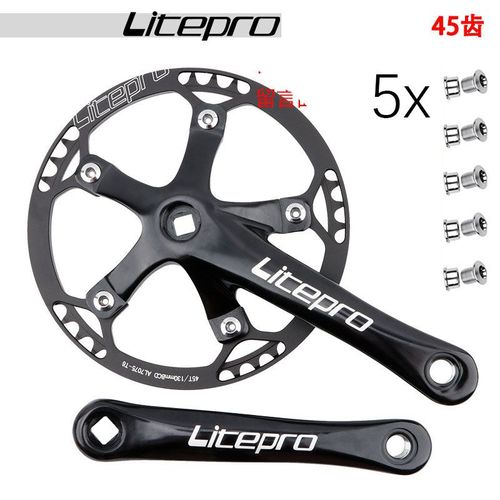 Manivelle Plus 45 Anneau - Jeu De Manivelles 130 Bcd Pour Vélo Pliant Bmx, Vitesse Unique 130bcd, Dents 1x Pédalier De Vtt