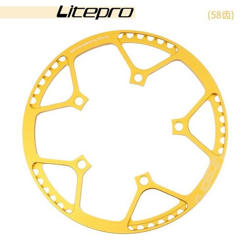 Seulement Anneau 58 Golden - Jeu De Manivelles 130 Bcd Pour Vélo Pliant Bmx, Vitesse Unique 130bcd, Dents 1x Pédalier De Vtt