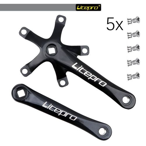 Seulement La Manivelle Noire - Jeu De Manivelles 130 Bcd Pour Vélo Pliant Bmx, Vitesse Unique 130bcd, Dents 1x Pédalier De Vtt
