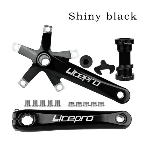 Manivelle Bb - Brank Noir Brillant Bb - Jeu De Manivelles Pour Vélo, Bmx Creux 130bcd, Bougies Intégrées, Couronnes Pe 1, Tiges De Connexion 170mm