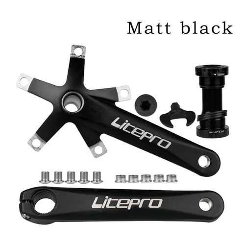 Manivelle Bb - Manivelle Noire Mate Bb - Jeu De Manivelles Pour Vélo, Bmx Creux 130bcd, Bougies Intégrées, Couronnes Pe 1, Tiges De Connexion 170mm