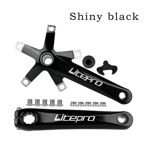Manifluer - Manivelle Noire Brillante - Jeu De Manivelles Pour Vélo, Bmx Creux 130bcd, Bougies Intégrées, Couronnes Pe 1, Tiges De Connexion 170mm