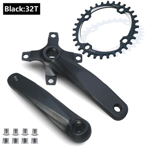 165mm - 32t Crankset Noir - Pédalier À Trous Carrés Pour Vélo,Pignon Étroit Et Large