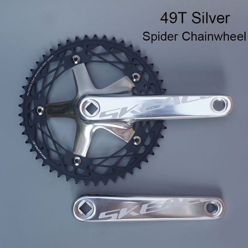 49t Silver Black - Pédalier De Vélo À Pignon Fixe En Alliage D'aluminium, Pédalier 165mm Bcd144 À Vitesse Unique