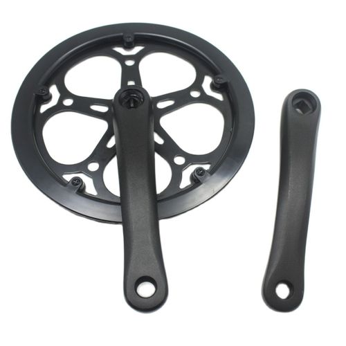 170mm - Noir - Pédalier De Vélo De Route Pliant, Plaque Dentée, Vitesse Unique, Pignon À Trou De Diamant, Accessoires De Vélo, 52t, 170mm