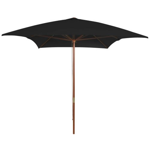 Parasol D'extérieur Avec Mât 200 X 300 Cm Bois Noir Helloshop26 02_0008258