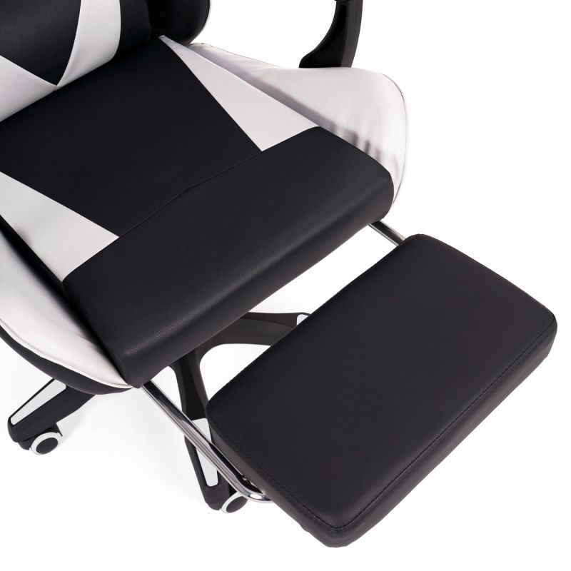 Fauteuil de gaming ALEX réglable avec repose-pied, coussin de tête et  coussin lombaire noir et gris