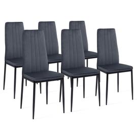 Lot 6 chaises chromé noir ZEA - Table/Chaise Strass Pas Cher