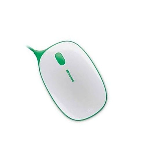 Microsoft Express Mouse - Souris - droitiers et gauchers - optique - 3 boutons - filaire - USB - blanc, vert