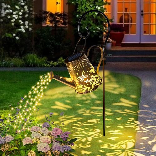 Guirlande Solaire En Forme De Cascade En Métal À Suspendre Pour Extérieur, 2 Modes, Décoration De Jardin, Allée, Patio, Cour, Cadeaux De Jardin (Papillon