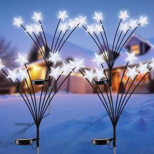 Décoration Noel Exterieur Solaire, 4 Pièces Lumières De Noël Exterieur 32led Étoile Lumières Solaire Jardin Deco Noel Exterieur Solaire Étanche Deco Noel Exterieur Solaire Pour Jardin Terrasse