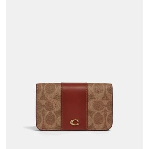 Coach - Portefeuille en cuir signature - Beige