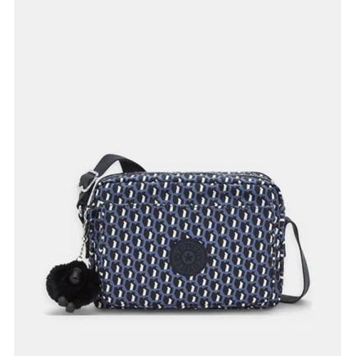 Kipling - Sac besace Abanu M en toile imprimée - Bleu