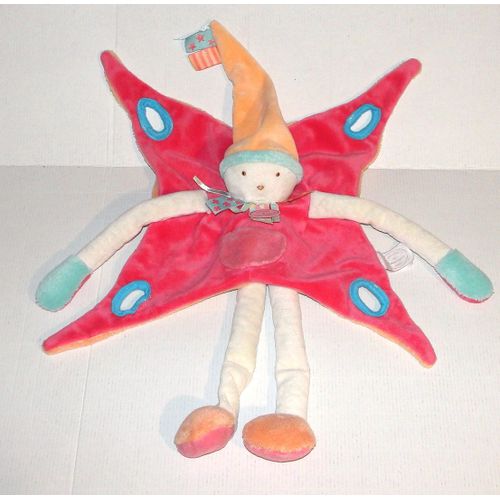 Doudou Lutin Rose Orange Capuche Jaune Doudou Et Compagnie